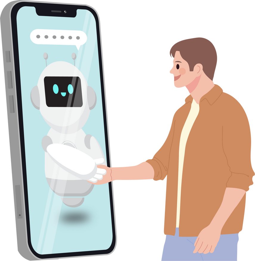 Person using artificial intelligence technology